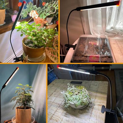 2Pack Small Clip Grow Lights for Indoor Plants, Bonsai - size: Clip 1Head 9W(2Pack)