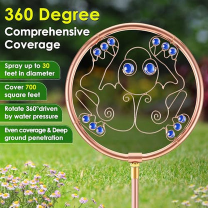 34" Ornamental Sprinkler, 360° Rotating, Frog - style: Frog