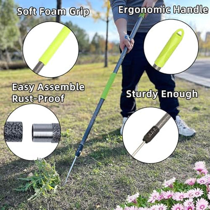 Weed Puller Tool,48" Long Handle Weeder Puller Tool with Soft Grip