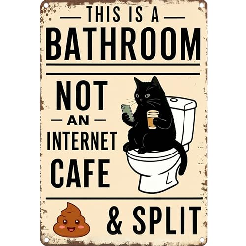 This is a Bathroom Not an Internet Cafe Funny Metal Sign 8×12 Inch - color: Bathroom B, size: 8*12inch