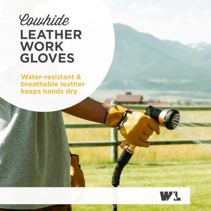 Wells Lamont Men's Slip-On HydraHyde Leather Work Gloves - color: Saddletan, size: Large (Pack of 1), style: Ball & Taoe