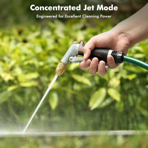 RESTMO Metal Water Hose Nozzle, High Pressure Garden Sprayer, Brown - color: Brown