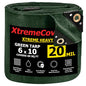 6' x 10' - 20mil Green Tarp Heavy Duty Waterproof & UV Protection 6x10 ft - color: Green, size: 6'x10'