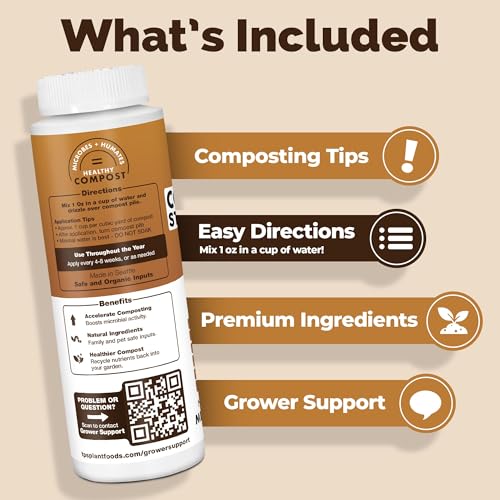 Compost Starter & Compost Accelerator – Liquid Compost Booster for Faster Breakdown & Richer Compost, 32 oz - size: 32 oz (1 Quart)