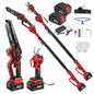 ONEVAN 4-in-1 Battery Pole Saw & Electric Pruning Shears 2x 3.0Ah Battery