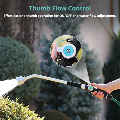 QUOBAS 24"Watering Wand with Interchangeable Spray Head, Garden Hose Nozzle - size: 24”