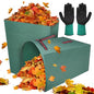 2 Packs Large Reusable Yard Waste Bags with Gloves, 53 Gallons Pletpet Garden Waste Bags Green Lawn and Leaf Bag Large Yard Dustpan-Type Garden Bag for Collecting Leaves, Fallen leaves and Waste