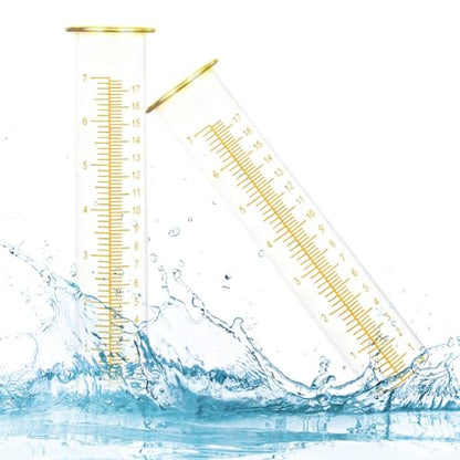 7'' Capacity Rain Gauge Replacement Tube Glass, 2 Pcs - color: Yellow-2 PCS