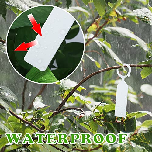 KINGLAKE GARDEN 100Pcs White Plastic Plant Tree Tags Ring Tag