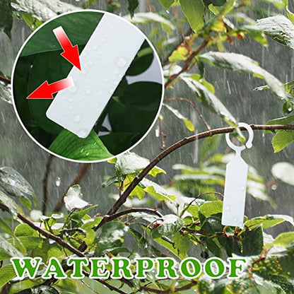KINGLAKE GARDEN 100Pcs White Plastic Plant Tree Tags Ring Tag