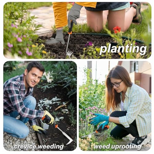 3 Pack Weed Puller Tool Set, Stainless Steel Weeding Tools for Gardening