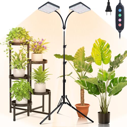 2Head 50W Grow Light with Stand for Seedlings, Seed Starting - size: 2-Head-Stand