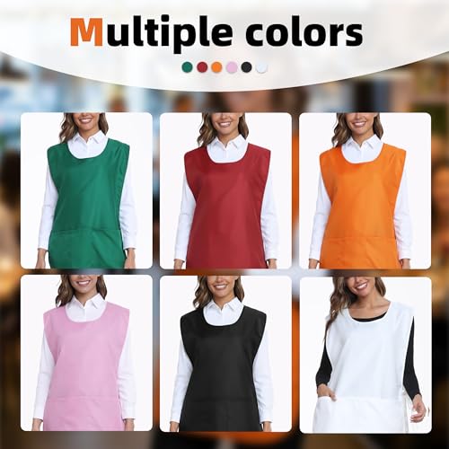 Xeoxarel Unisex Cobbler Apron with 3 Deep Pockets, Smock Vest Apron - color: 7 Pack - White