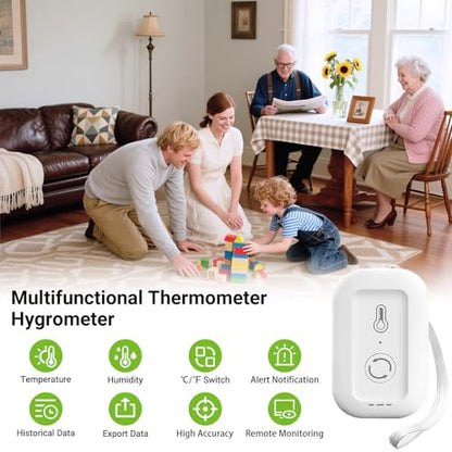 WiFi Thermometer Hygrometer Smart Sensor, App Alert Remote Monitor, 2Pack
