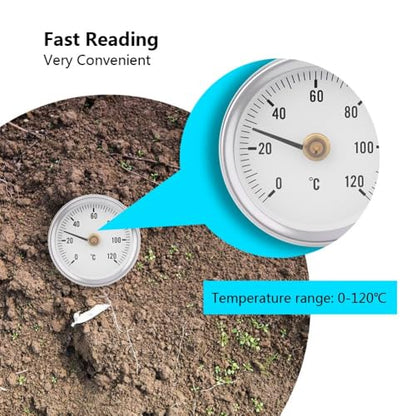 63mm Pipe Surface Thermometer IP55 0-120°C, Bimetal Spring Thermometer for Oil Systems, Power Plants, Marine, Fast On-Site Readout