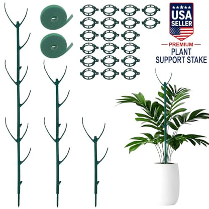 15 Pack Stackable Plant Support Stakes, Climbing Plant Support Pole, Philodendron Garden Stakes for Potted Plants, Plant Holder Stick for Monstera, Pothos