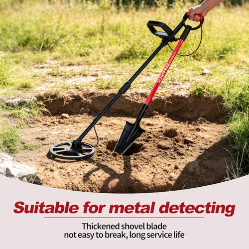 Root Shovel Garden Spade Shovel with Double Serrated Blades for Trenching, Digging,Planting,Metal Detecting,46 Inches