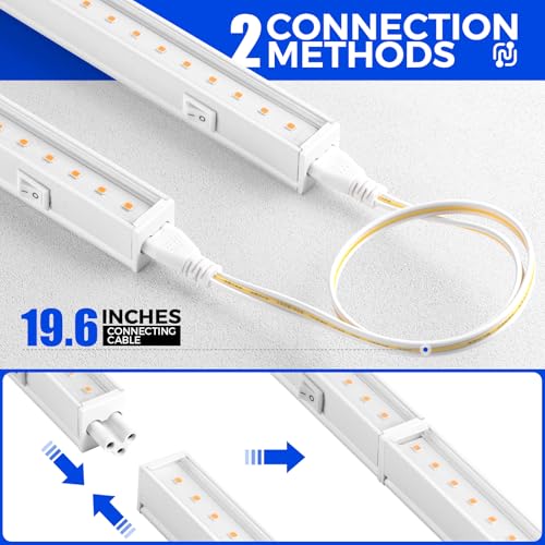 Barrina T5 Plant Lights, 5W LED Grow Light Strip, 1FT White Cover, 8 Packs - color: Pinkish White, size: 1ft-white Cover