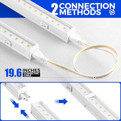 Barrina T5 Plant Lights, 5W LED Grow Light Strip, 1FT White Cover, 8 Packs - color: Pinkish White, size: 1ft-white Cover