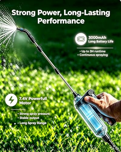 DEGGE Battery Powered Sprayer 2 Gallon, 7.4V Powerful Electric Pump Sprayer