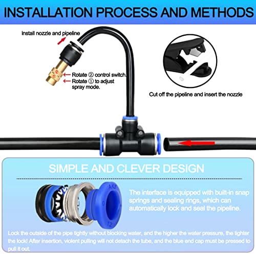 50FT Drip Irrigation System, Tool-Free Quick Connectors - size: 15M