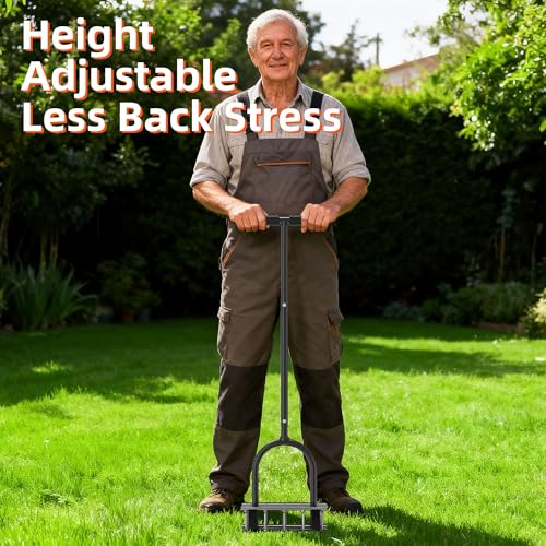 Lawn Aerator with Spring-Loaded Automatic Soil Removal Design