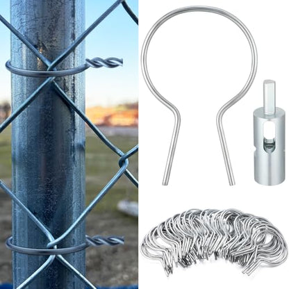 Hicarer 200 Pcs 2-3/8''OD Twist Fence Ties 9 Gauge Galvanized Steel, Silver - color: Silver, size: 2-3/8‘’ OD