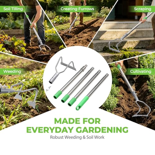 Weed Puller Tool, 65" Long Handle Heavy Duty Stand Up Weeder – No Bending Hand Weeder Remover for Gardening, Lawn, Yard, Patio – Garden Hoe for Weeding