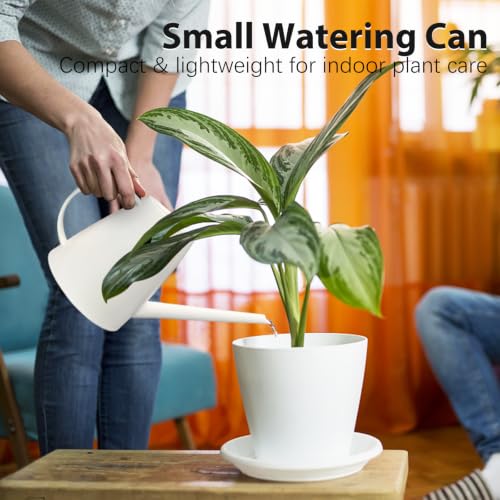 60 oz Watering Can, Watering Can Indoor Plants, Long Spout Small Water can - color: White