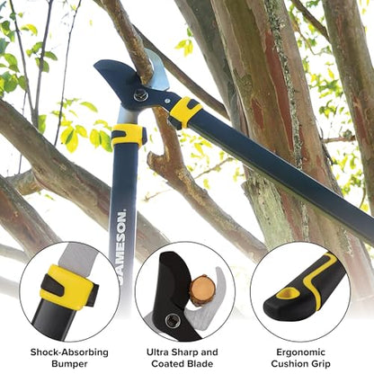 Jameson Heavy-Duty 29″ Bypass Lopper | 1-3/4″ Cutting Capacity | Non-Stick Blade | Aluminum Frame | Ergonomic Grips | Gardening & Landscaping Tool