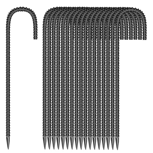 18 Pieces 12-Inch Garden Ground Stakes Galvanized Steel J Shape Hook Rebar Stake - Heavy Duty Anchors for Tents, Position Kits,Fences, and Trampolines - color: J-12'' 8mm 18pcs BK