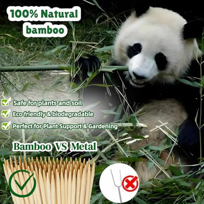 100 PCS 2.5FT Bamboo Plant Stakes, 6.3mm Thick - size: 30 inch