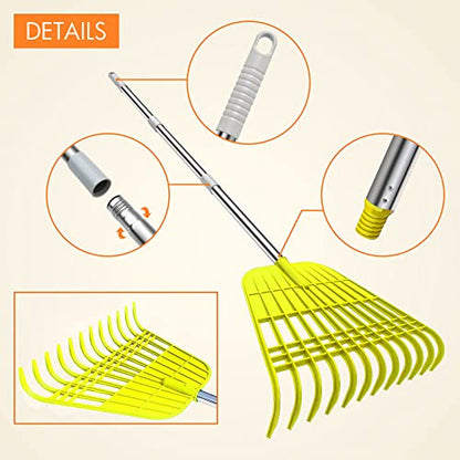 Gardzen 12 Tines Gardening Leaf Rake - style: Rake