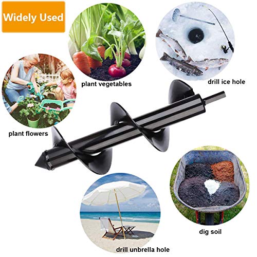 9x25cm Garden Spiral Auger Drill Bit, Post Hole Digger for Bulbs - color: 9x25cm