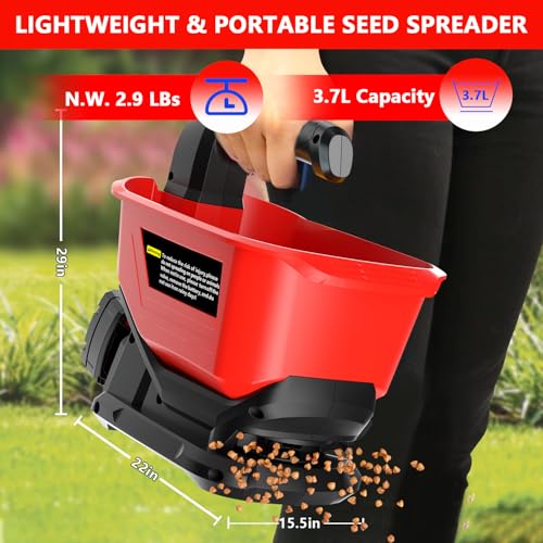 Electric Grass Seed Spreader for Milwaukee M18 18V Battery, Handheld Fertilizer Spreader for Lawn, Portable Granule Spreader for Seed, Feed, Salt, and Melt (Tool Only)