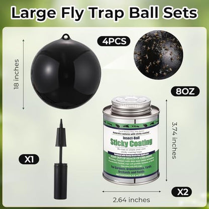 4 Pcs Large Fly Trap Balls Hanging Fly Catcher,Insect Bug - style: Insect Bug