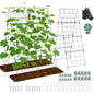 2 Pack Heavy Duty Adjustable A-Frame Trellis for Climbing Plants,48"x16", Rust-Proof Metal Garden Trellis with Dense Grid, Ideal for Raised Beds, Cucumbers, Tomatoes, Beans, and Outdoor Vines (2 Pcs)