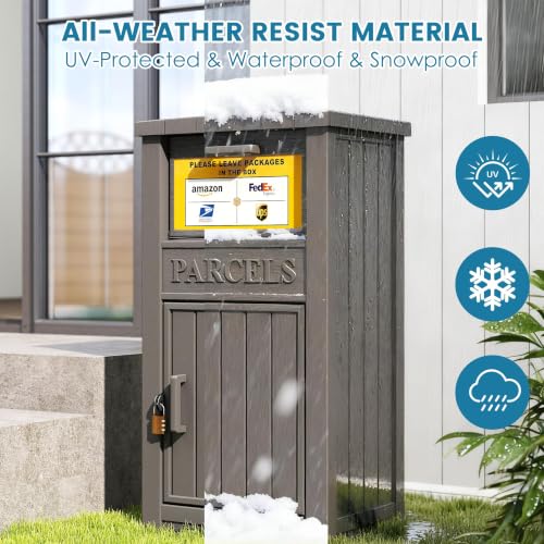 Package Delivery Box for Outside, Parcel Drop Box, Slate Gray, 60 Gallon - color: Slate Gray