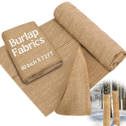 Buryeah 1 Pack 40 Inch X 72 ft Burlap Fabrics Roll Natural Jute Garden - size: 40 Inch x 72 Ft