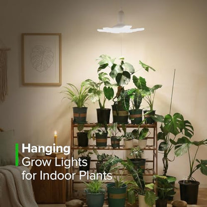SANSI Hanging Grow Lights for Indoor Plants, Hanging Plant Light with Timer - size: Large