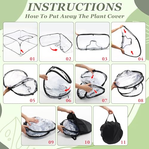 2 Pack Garden Covers for Raised Bed Foldable Clear PVC Greenhouse for Freeze Protection Row Plants Cover Accelerator with Zipper Door Black 39"x39"x20" Protection Vegetable Fruit from Animal - size: 39"x39"x20"