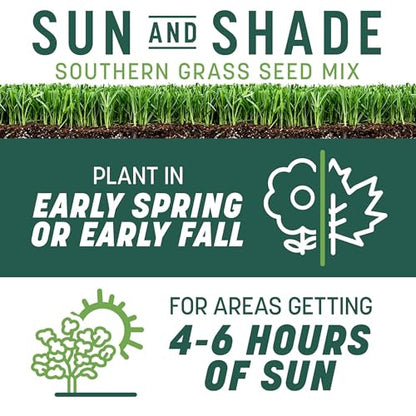 Pennington Smart Seed Sun & Shade Mix, South Tall Fescue Grass Seed, 7 lb - size: Sun & Shade South 7lb