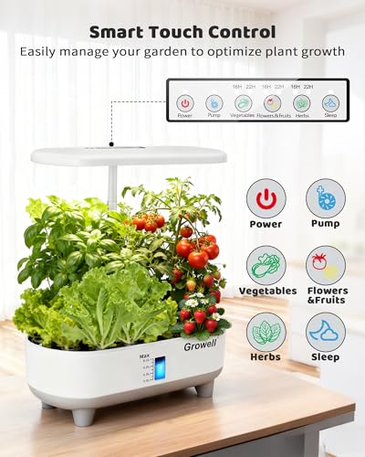 Growell 16 Pods Hydroponics Growing System Kit with 3 Light Modes & 2 Timer - color: White