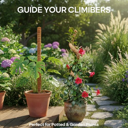 Moss Pole, Bendable Coco Coir Plant Support for Climbing Plants