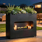 Metal Outdoor Planter Box 36INx12INx28IN - color: Black