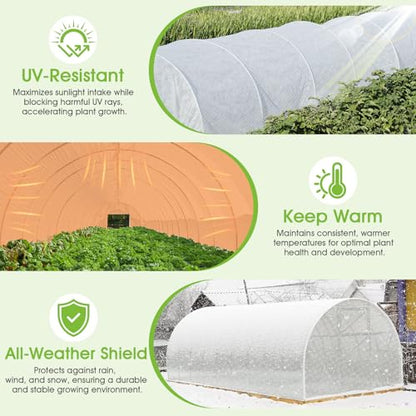 16 Mil Clear Plastic Tarps Heavy Duty Waterproof 8x10 FT,Green House Plastic Covering Sheeting,UV Resistant Greenhouse Cover Clear Tarp with Grommets for Garden,Farms,Nursery,Chicken Coop Winter Wrap - size: 8FT x 10FT 16Mil