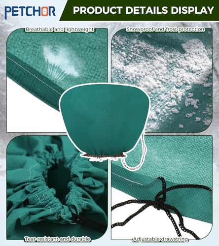 4PCS Winter Plant Covers Freeze Protection for Outdoor Plant 39x39″ - color: Green