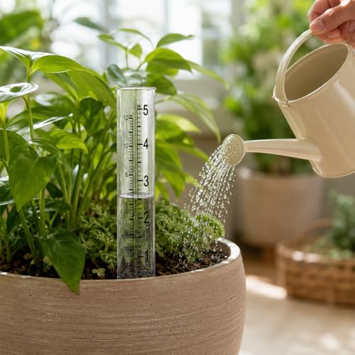 JJUNW 6 Pcs Rain Gauge Replacement Tubes, 5" Clear Plastic Rain Meter Tube