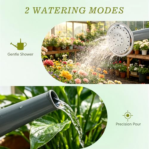 1 Gallon Watering Can for Outdoor&Indoor Plants，Gray - color: Gray