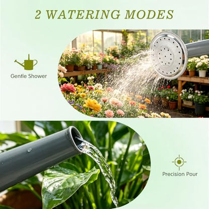 1 Gallon Watering Can for Outdoor&Indoor Plants，Gray - color: Gray